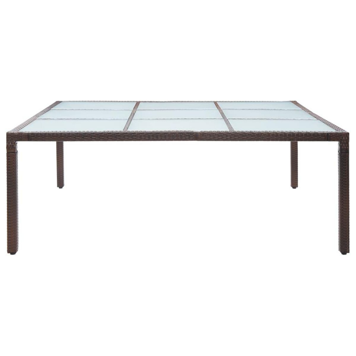 VIDAXL Table a manger de jardin Marron 200x200x74 cm Resine tressee