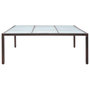 Voir la diapositive 2 : VIDAXL Table a manger de jardin Marron 200x200x74 cm Resine tressee