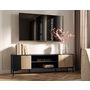 Voir la diapositive 3 : BEST MOBILIER Cambridge - meuble tv - effet bois et noir - 2 portes et 2 niches - 180 cm