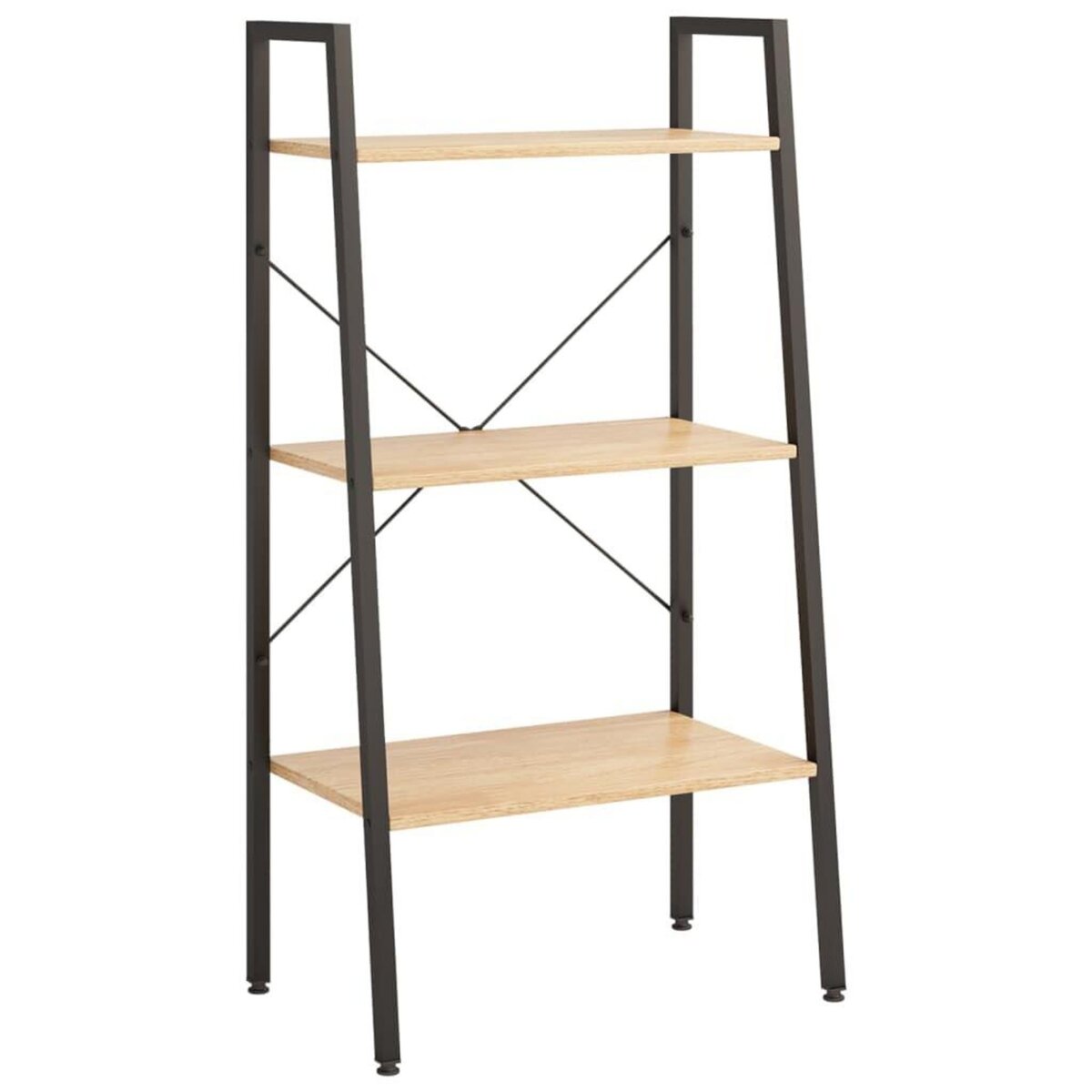 VIDAXL Etagere sur pied 3 niveaux Marron clair et noir 56x35x108 cm