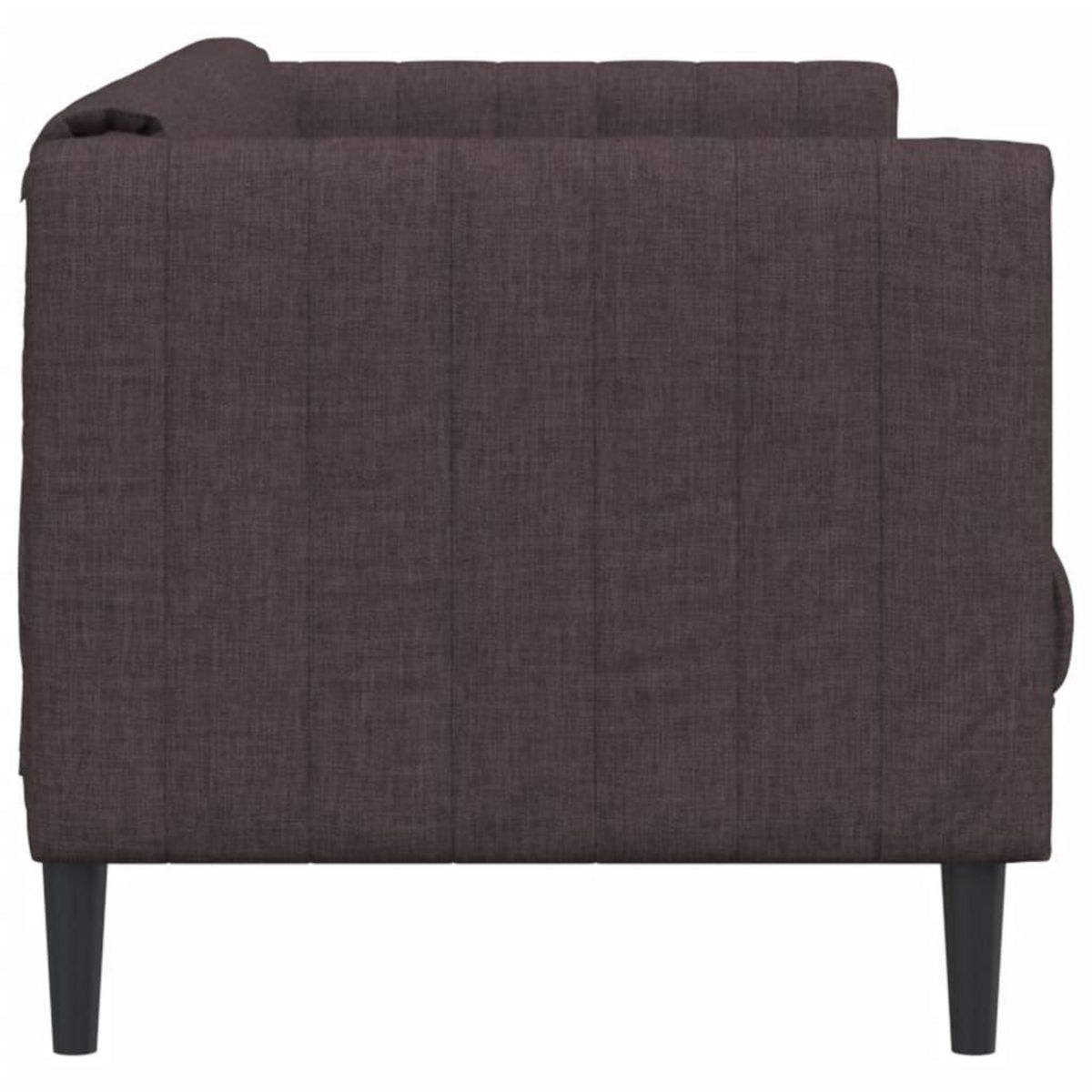 VIDAXL Canape a 2 places marron fonce tissu