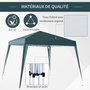 Voir la diapositive 5 : OUTSUNNY Tonnelle barnum de jardin pop-up pliant 2,4L x 2,4l x 2,5H m acier polyester imperméabilisé anti UV avec sac de transport vert