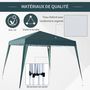Voir la diapositive 5 : OUTSUNNY Tonnelle barnum de jardin pop-up pliant 2,4L x 2,4l x 2,5H m acier polyester imperméabilisé anti UV avec sac de transport vert