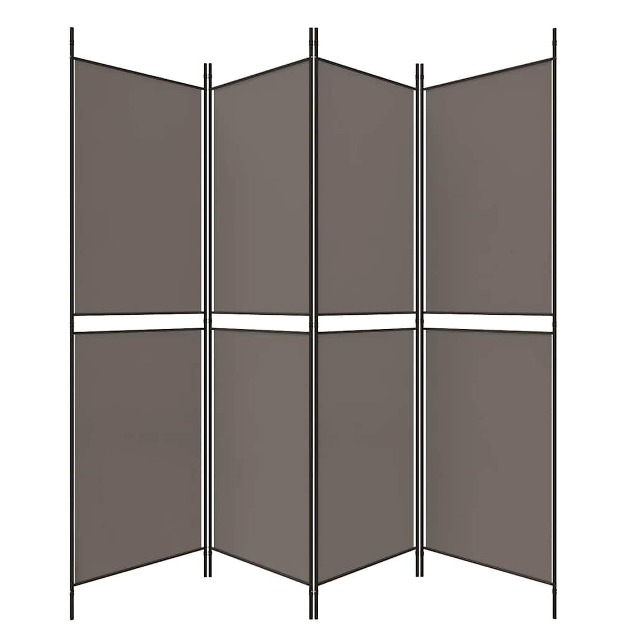 Voir la diapositive 5 : VIDAXL Cloison de separation 4 panneaux Anthracite 200x220 cm Tissu