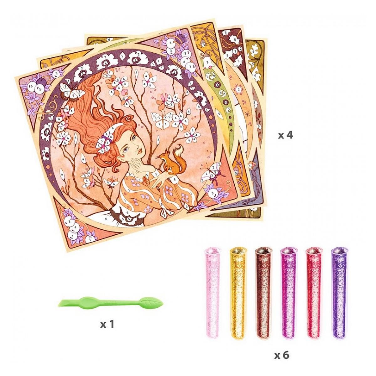 Djeco Tableau a pailleter inspired by les Divines de Mucha