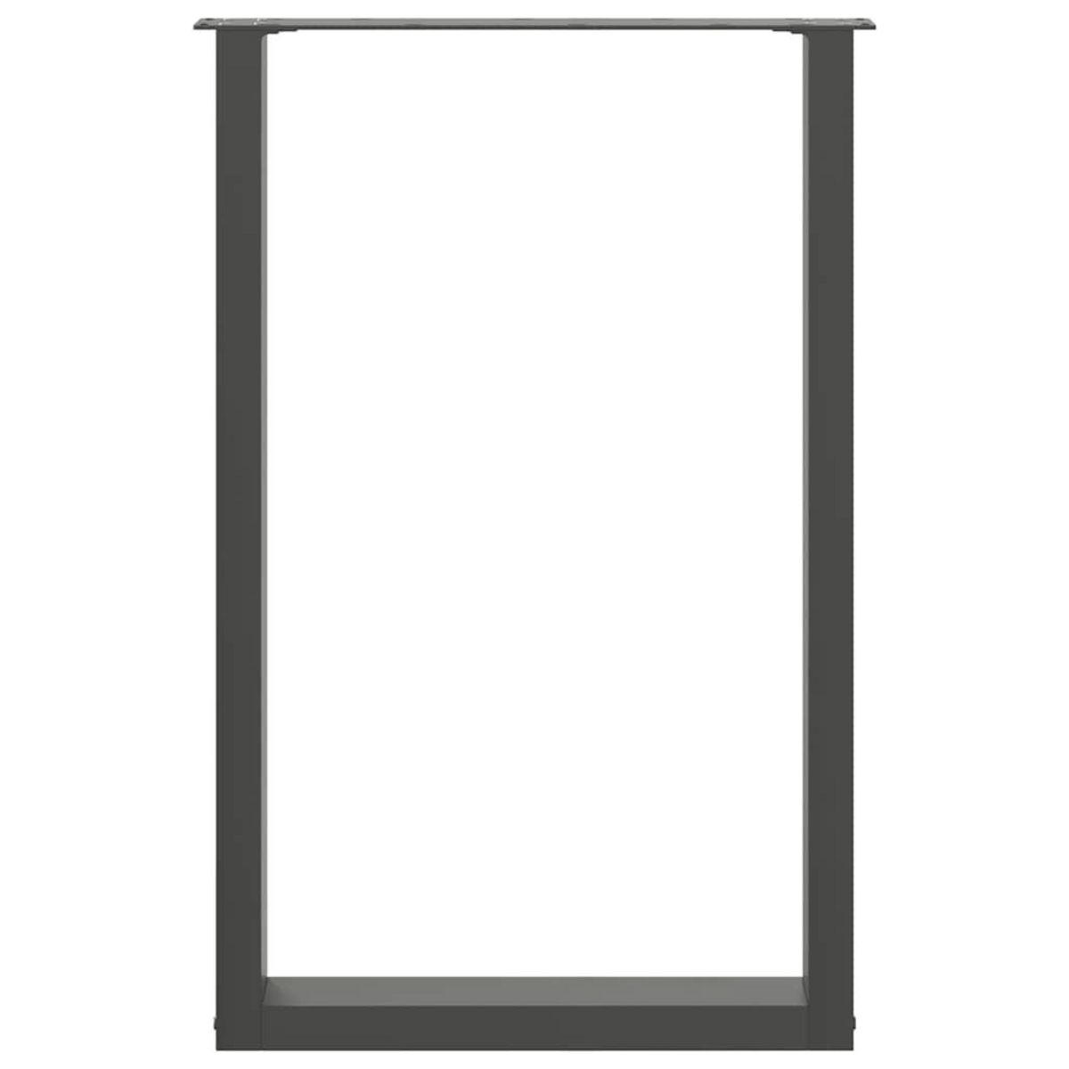 VIDAXL Pieds de table basse forme de U 2 pcs anthracite 60x(90-91) cm