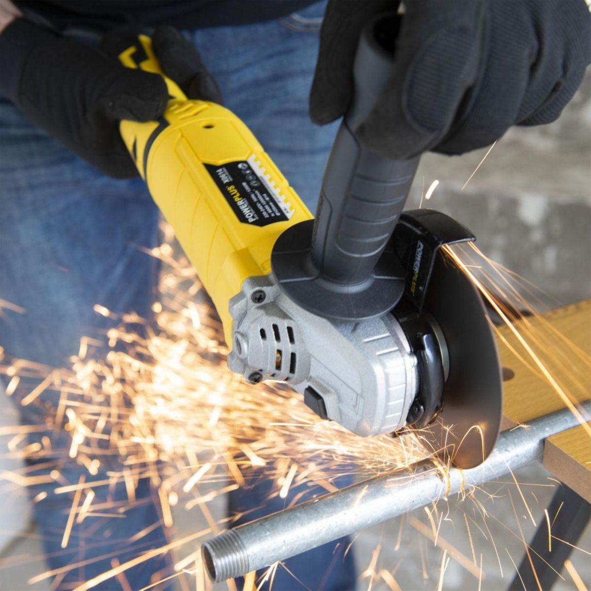 POWERPLUS Meuleuse d'angle pro longue Ø125mm 1200w PowerPlus