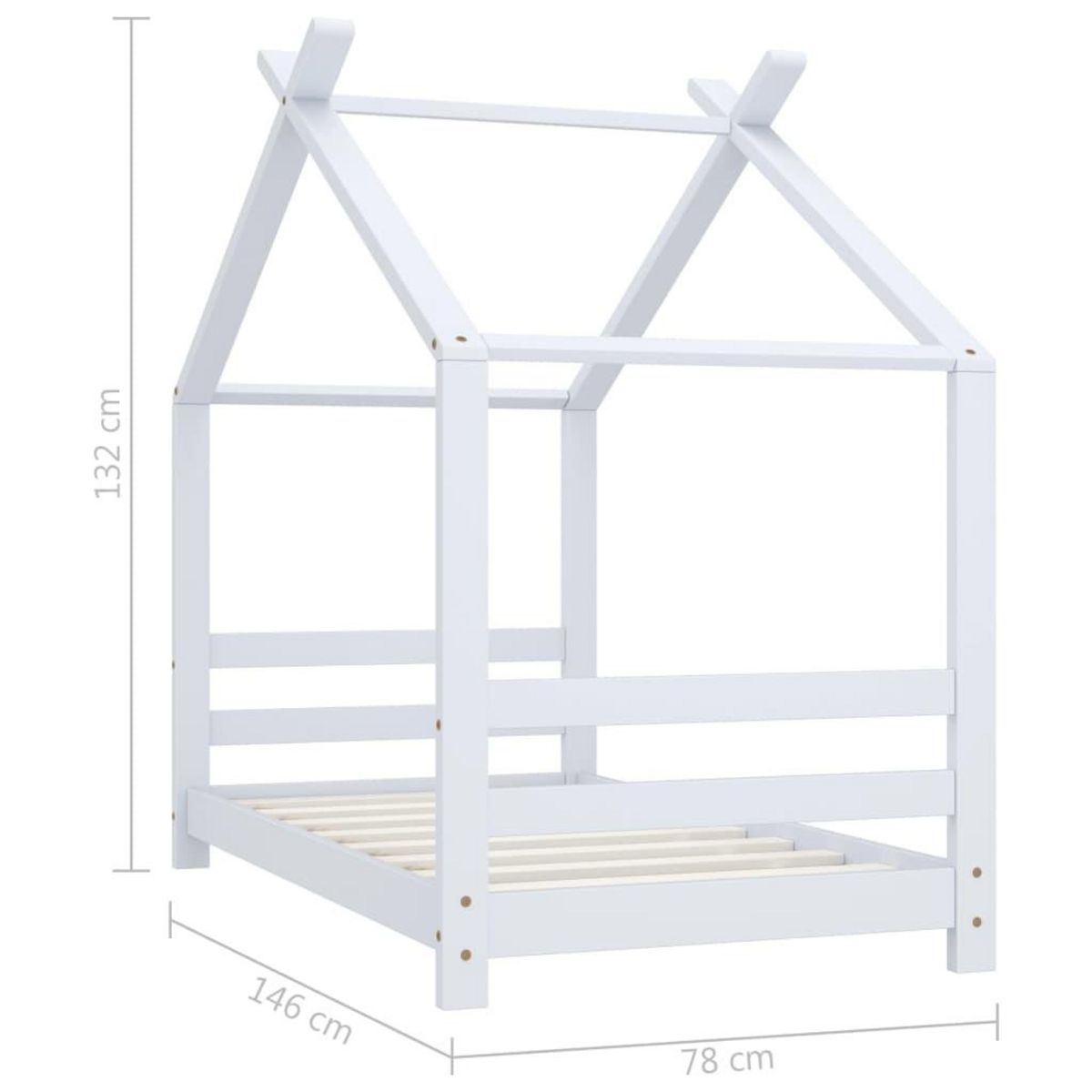 VIDAXL Cadre de lit d'enfant Blanc Bois de pin massif 70x140 cm