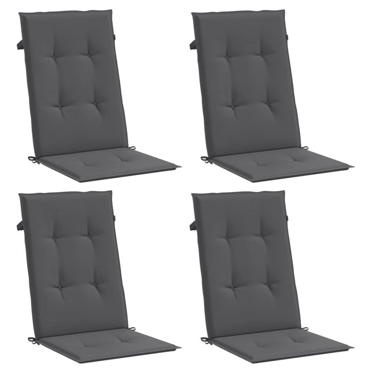 VIDAXL Coussins de chaise de jardin a dossier haut lot de 4 anthracite