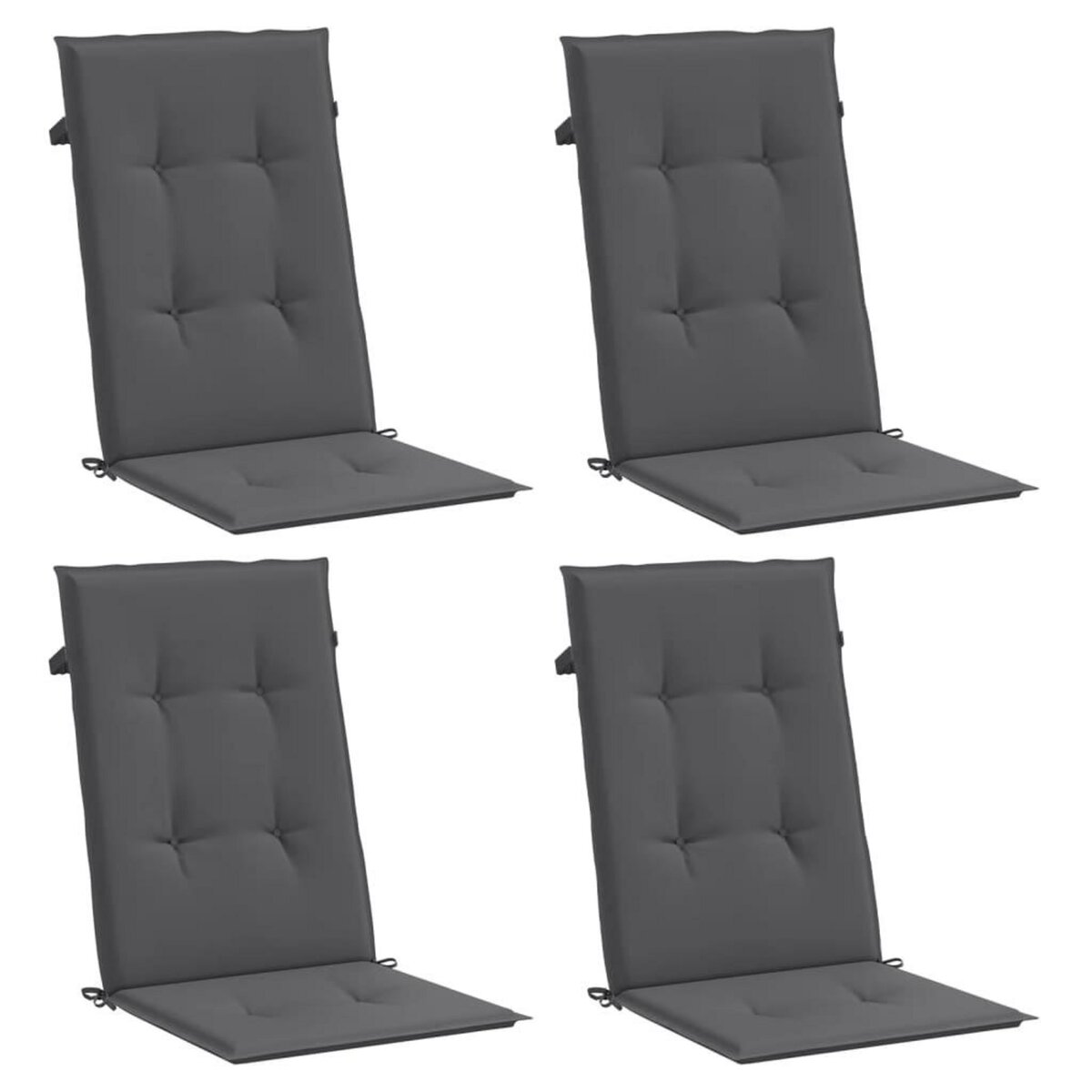 VIDAXL Coussins de chaise de jardin a dossier haut lot de 4 anthracite