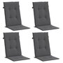 Voir la diapositive 3 : VIDAXL Coussins de chaise de jardin a dossier haut lot de 4 anthracite