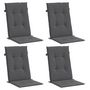 Voir la diapositive 3 : VIDAXL Coussins de chaise de jardin a dossier haut lot de 4 anthracite
