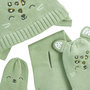 Voir la diapositive 2 : Petit Béguin Ensemble bonnet, moufles et écharpe bébé en tricot Boavista