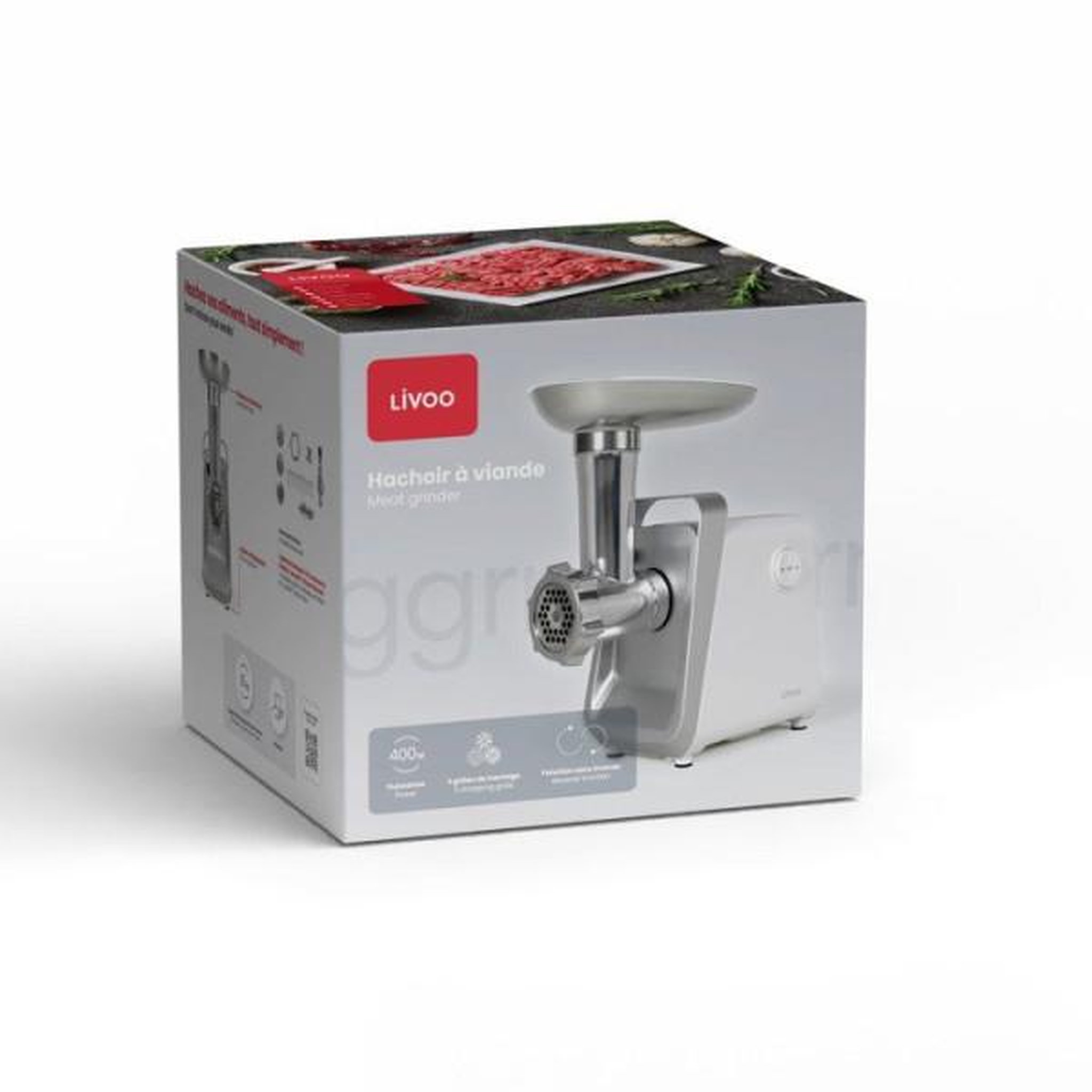 Voir la diapositive 6 : LIVOO Hachoir à viande 350w blanc - dop257w