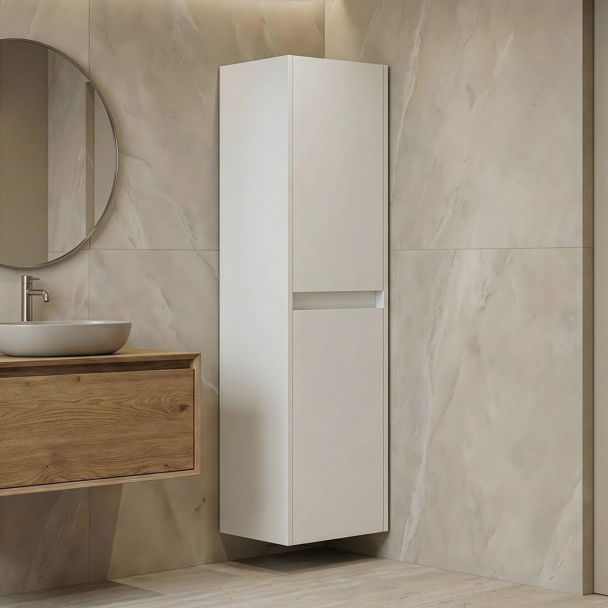 Voir la diapositive 2 : Habitat et Jardin Armoire de Salle de Bain  Arno 40  - 40 x 27 x 138 cm - White