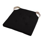STOF Lot de 4 galettes de chaise Duo velcro 38x38 Noir Lin