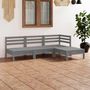 Voir la diapositive 1 : VIDAXL Salon de jardin 4 pcs Bois de pin massif Gris