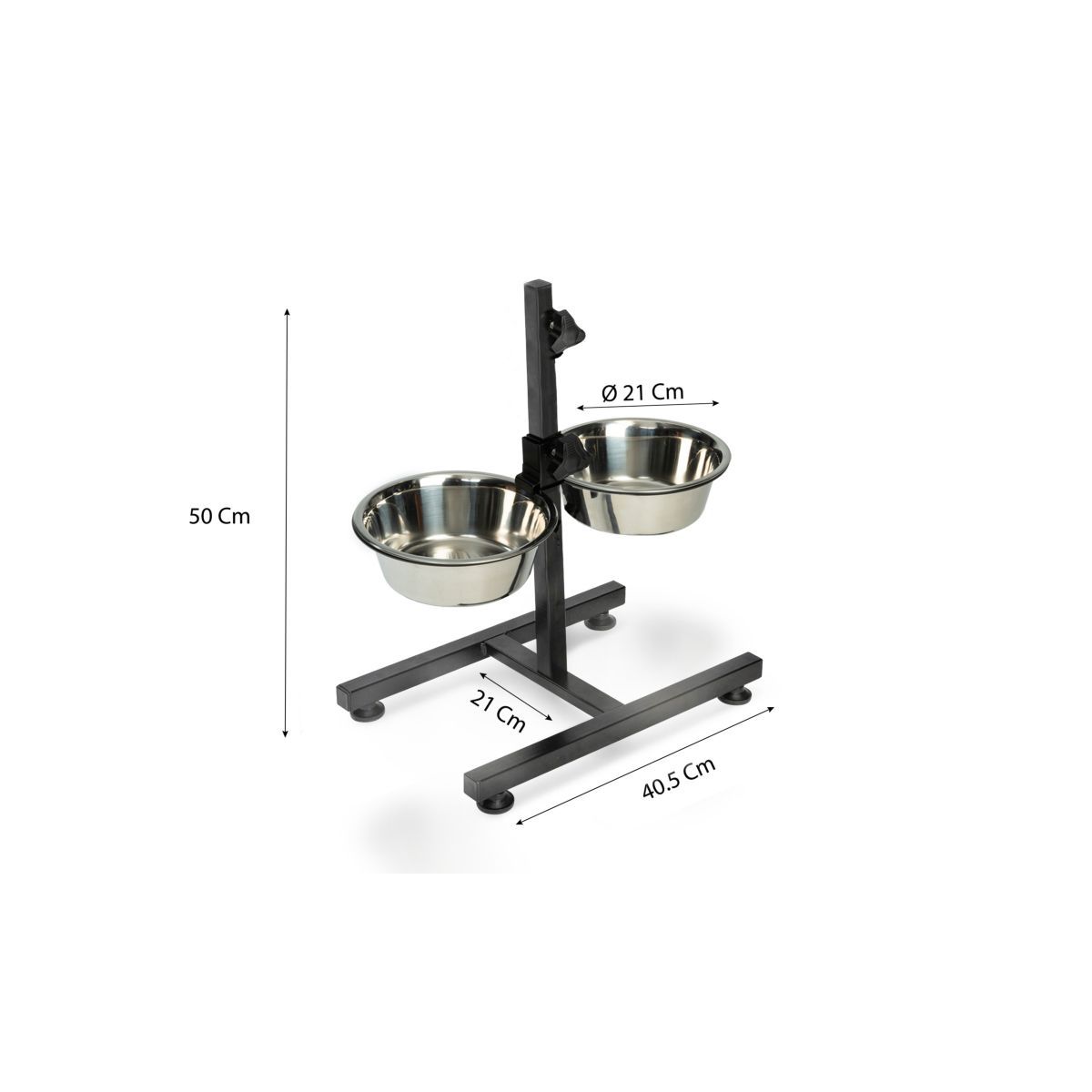 Idomya E. Double gamelle pour chiens diam 21 cm hauteur ajustable