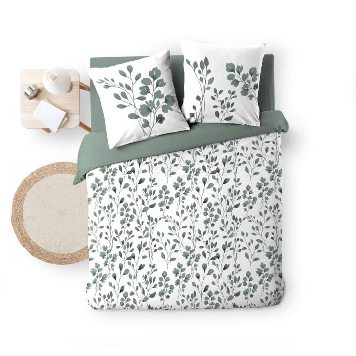 Douceur d'Intérieur Housse de couette 240x220 + 2 taies 100% coton 57fils