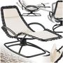 Voir la diapositive 1 : tectake Chaise longue de jardin ergonomique avec mouvement de balancement confortable beige
