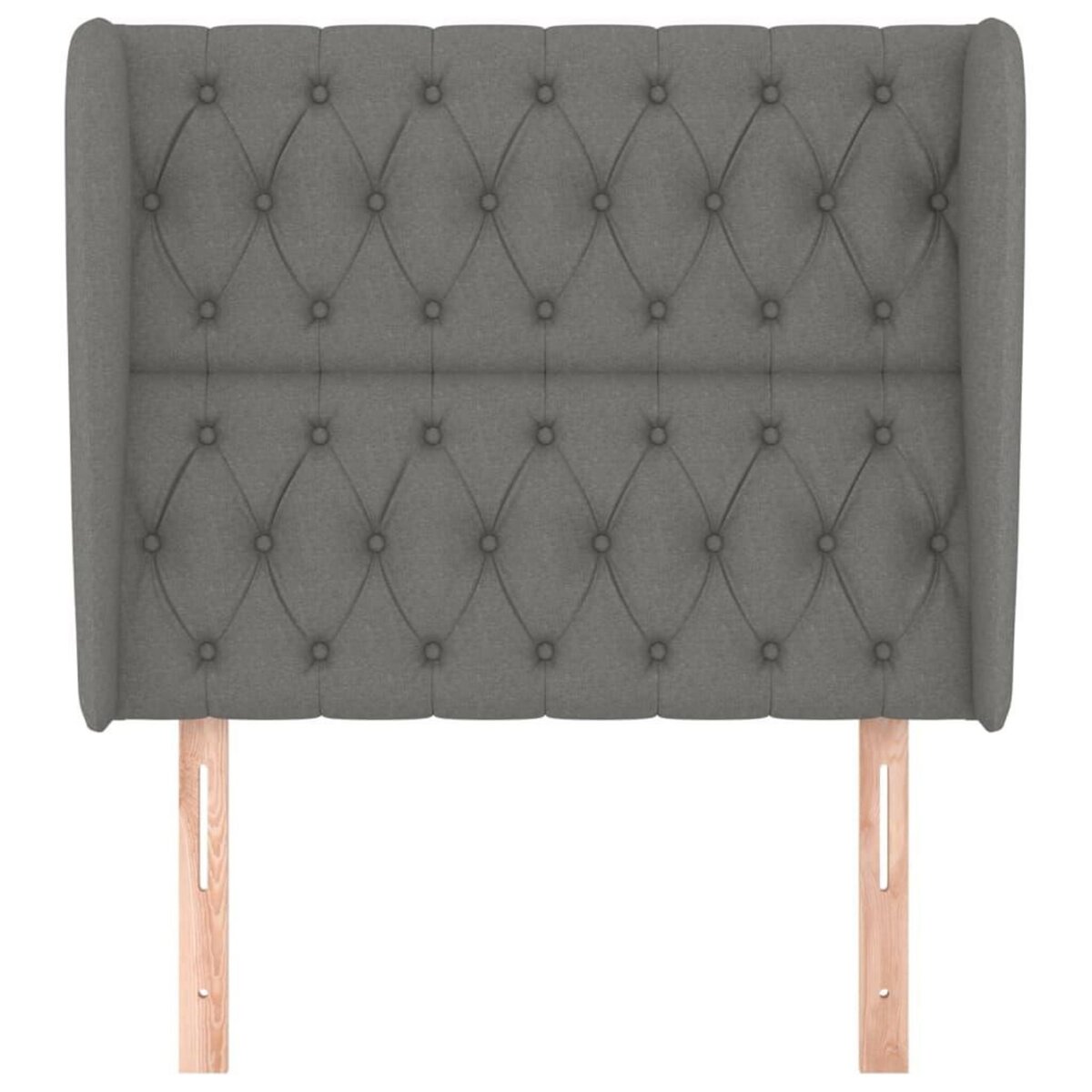 VIDAXL Tete de lit avec oreilles Gris fonce 103x23x118/128 cm Tissu