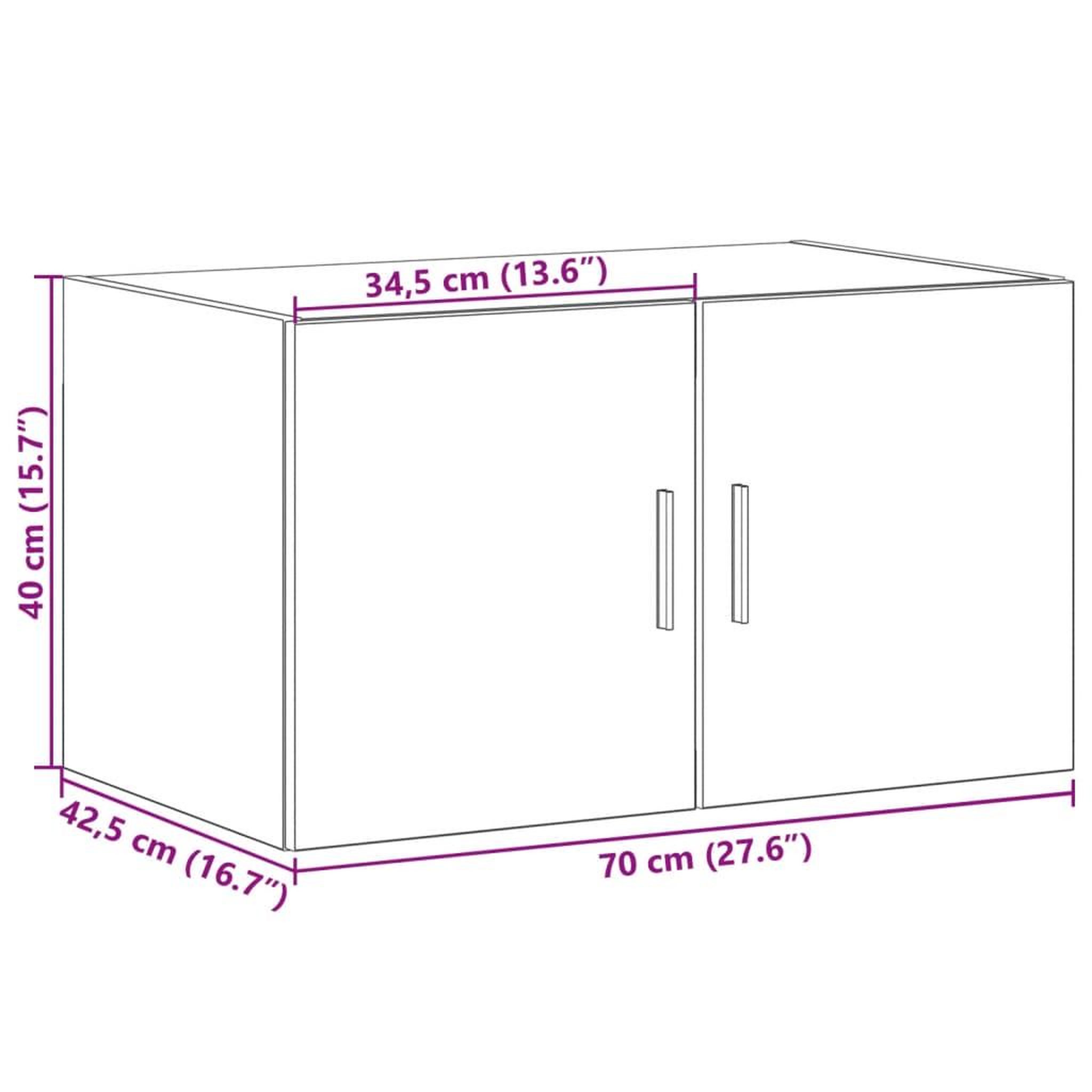 Voir la diapositive 6 : VIDAXL Armoire murale blanc 70x42,5x40 cm bois d'ingenierie