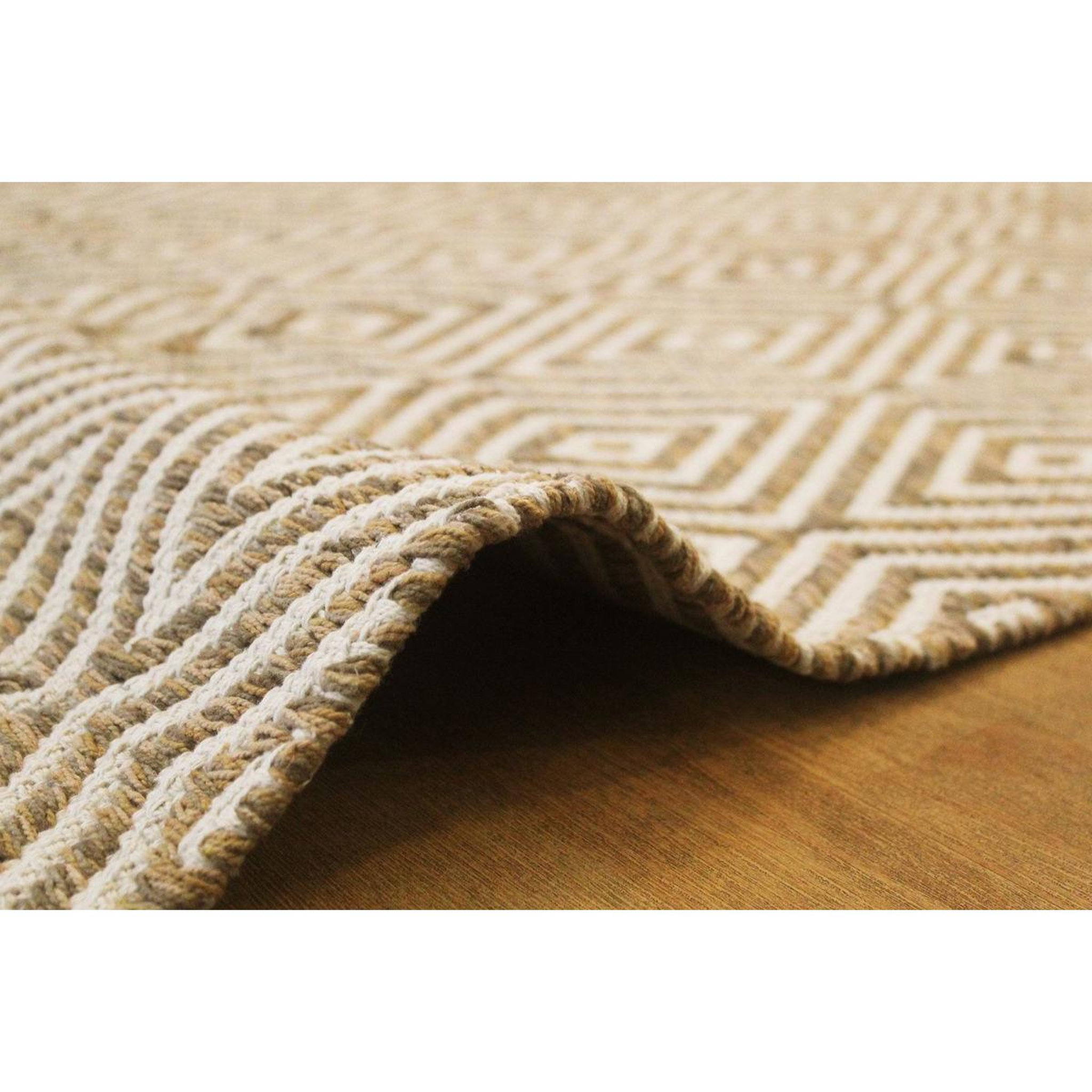 Voir la diapositive 3 : Paris Prix Tapis Géométrique Fait Main  Aperitif  Beige & Marron