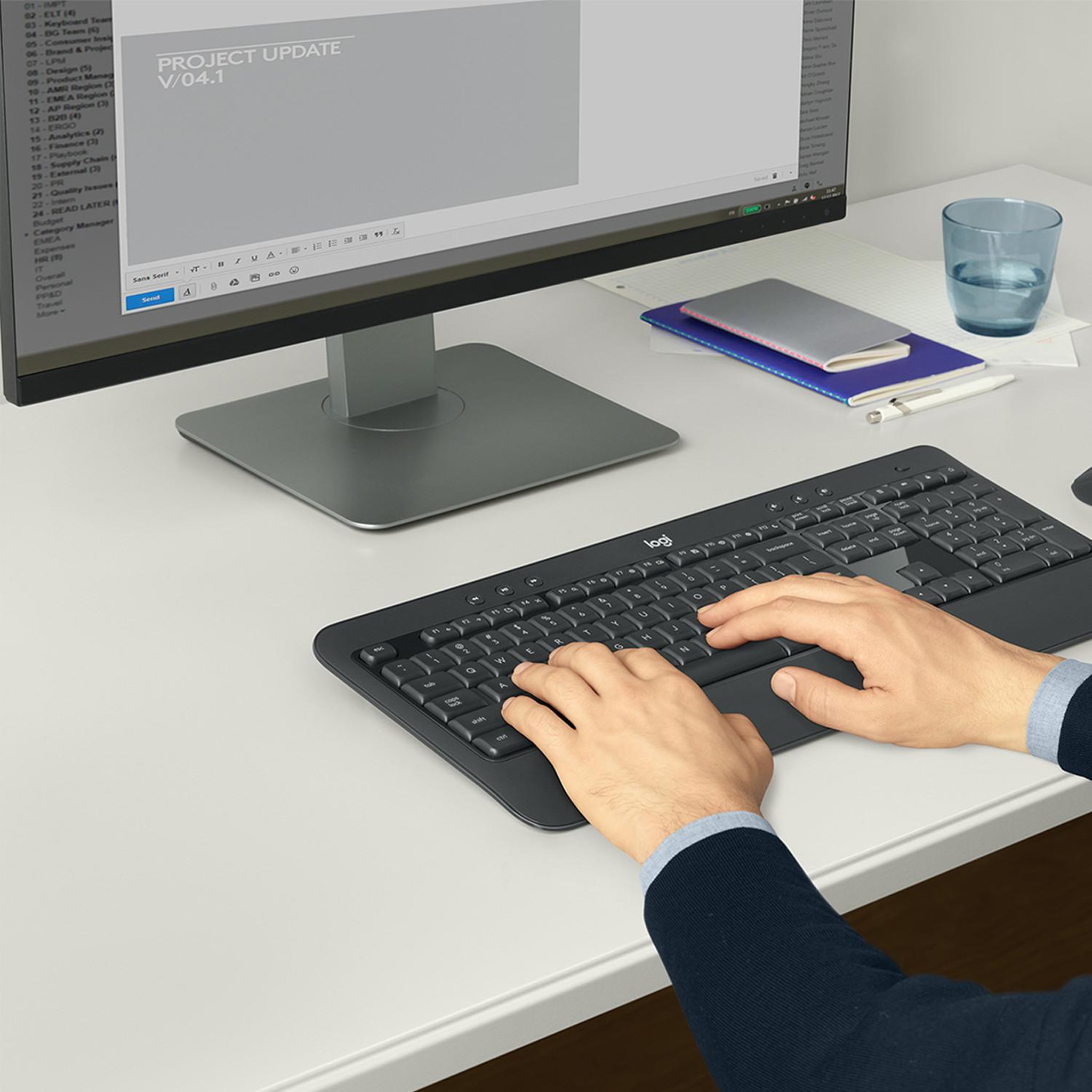 Voir la diapositive 3 : Logitech Ensemble Clavier et Souris Logitech MK540 Advanced Sans Fil Noir et Blanc
