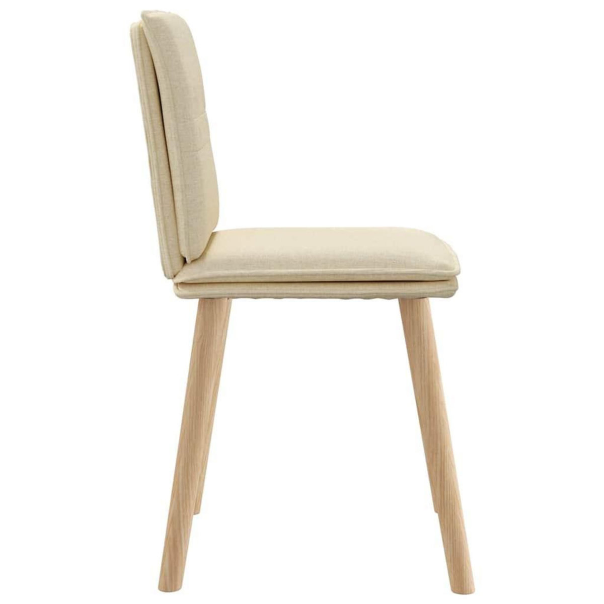 VIDAXL Chaises a manger lot de 2 creme tissu