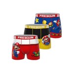 FREEGUN Lot de 3 boxers homme Super Mario Bros. Coloris disponibles : Rouge