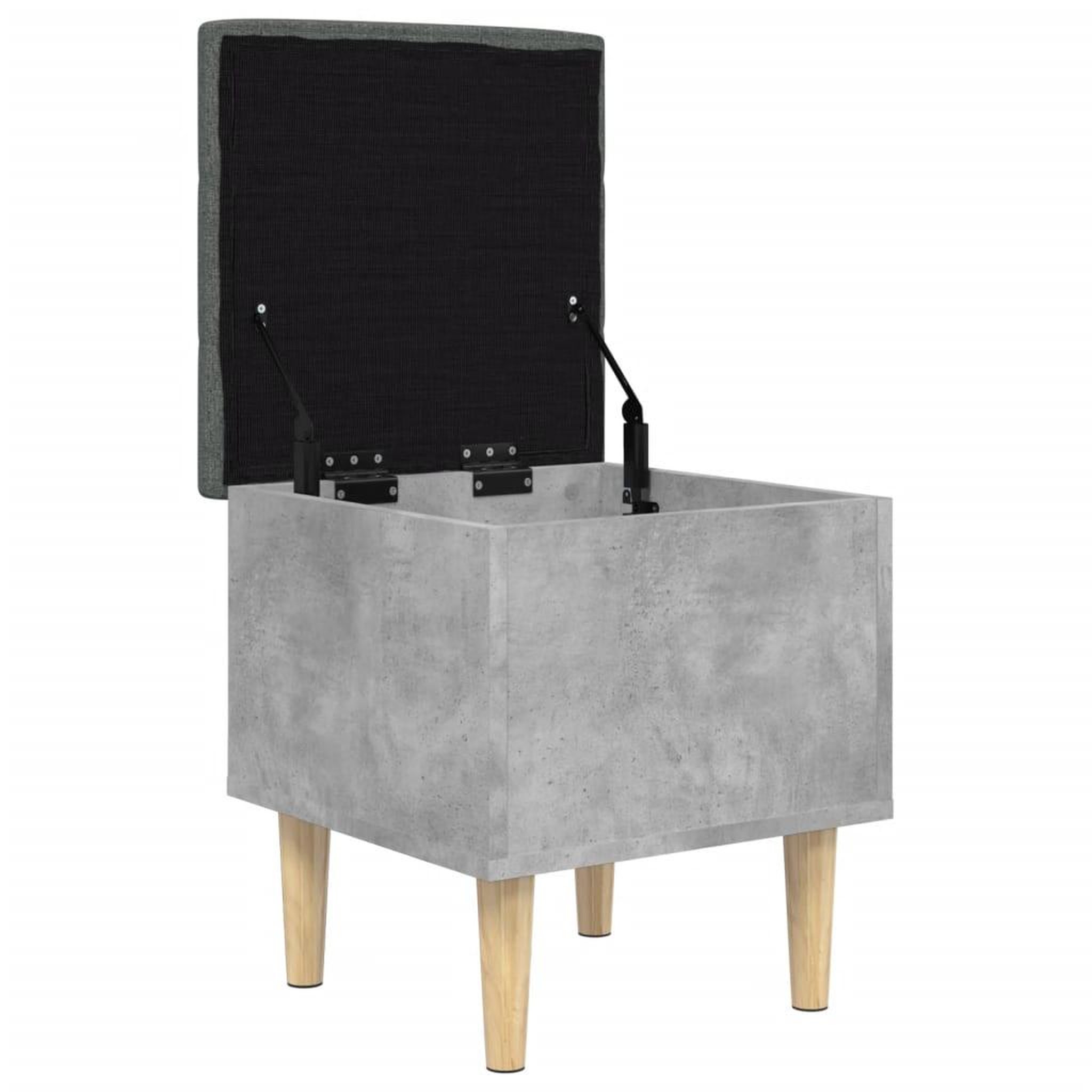 Voir la diapositive 4 : VIDAXL Banc de rangement gris beton 42x42x46 cm bois d'ingenierie