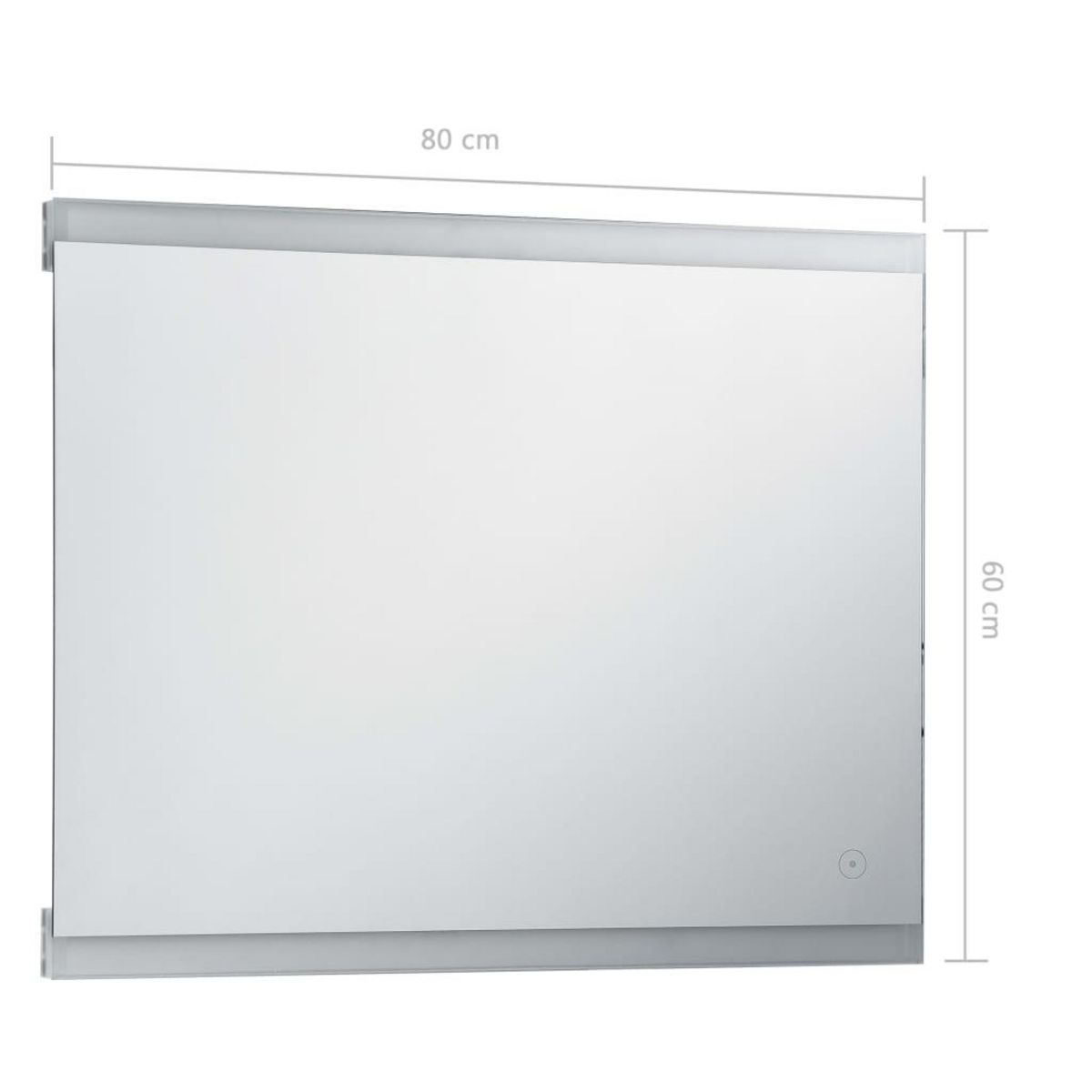 VIDAXL Miroir mural a LED de salle de bain et capteur tactile 80x60 cm