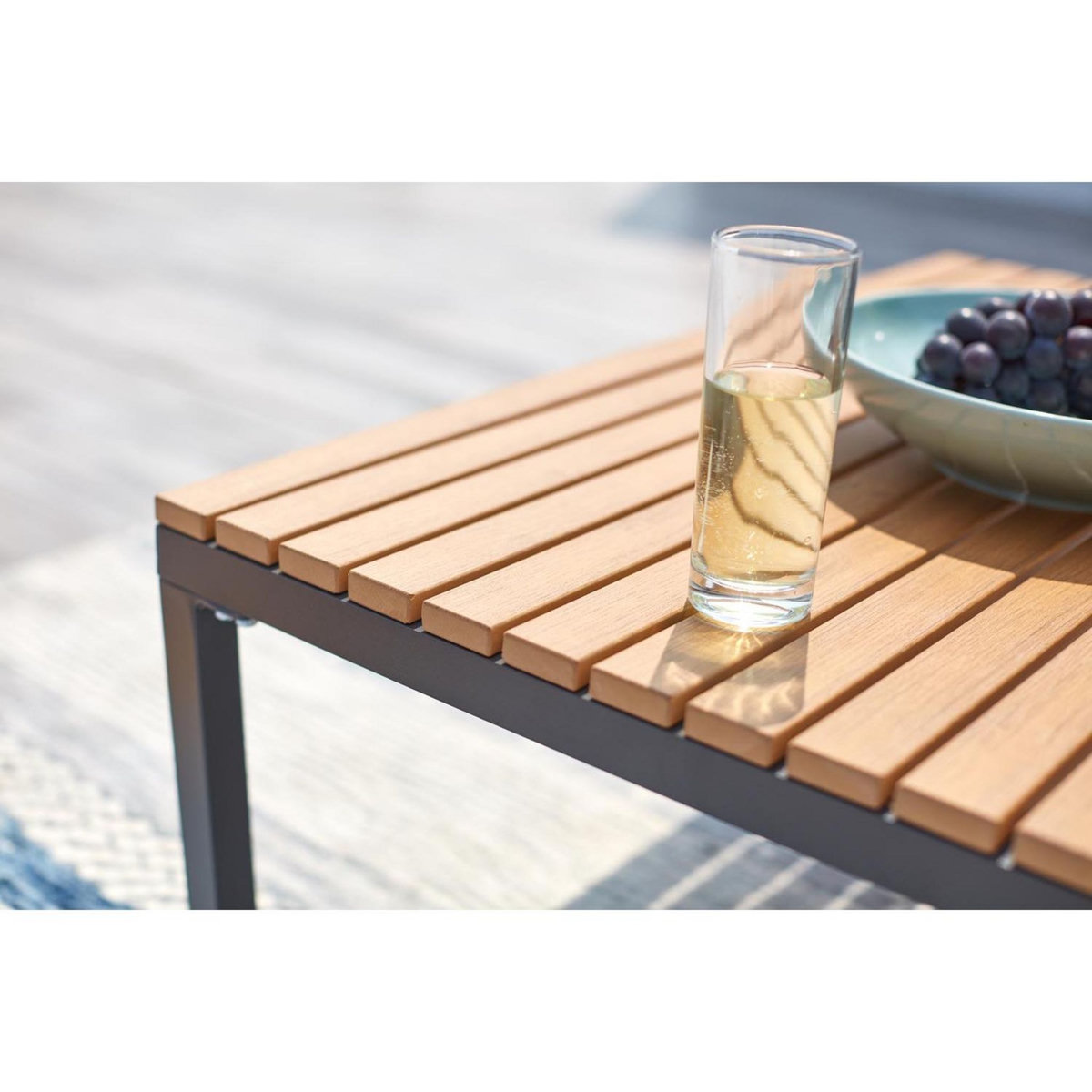 CONCEPT USINE Salon de jardin bas en aluminium gris TAHINA