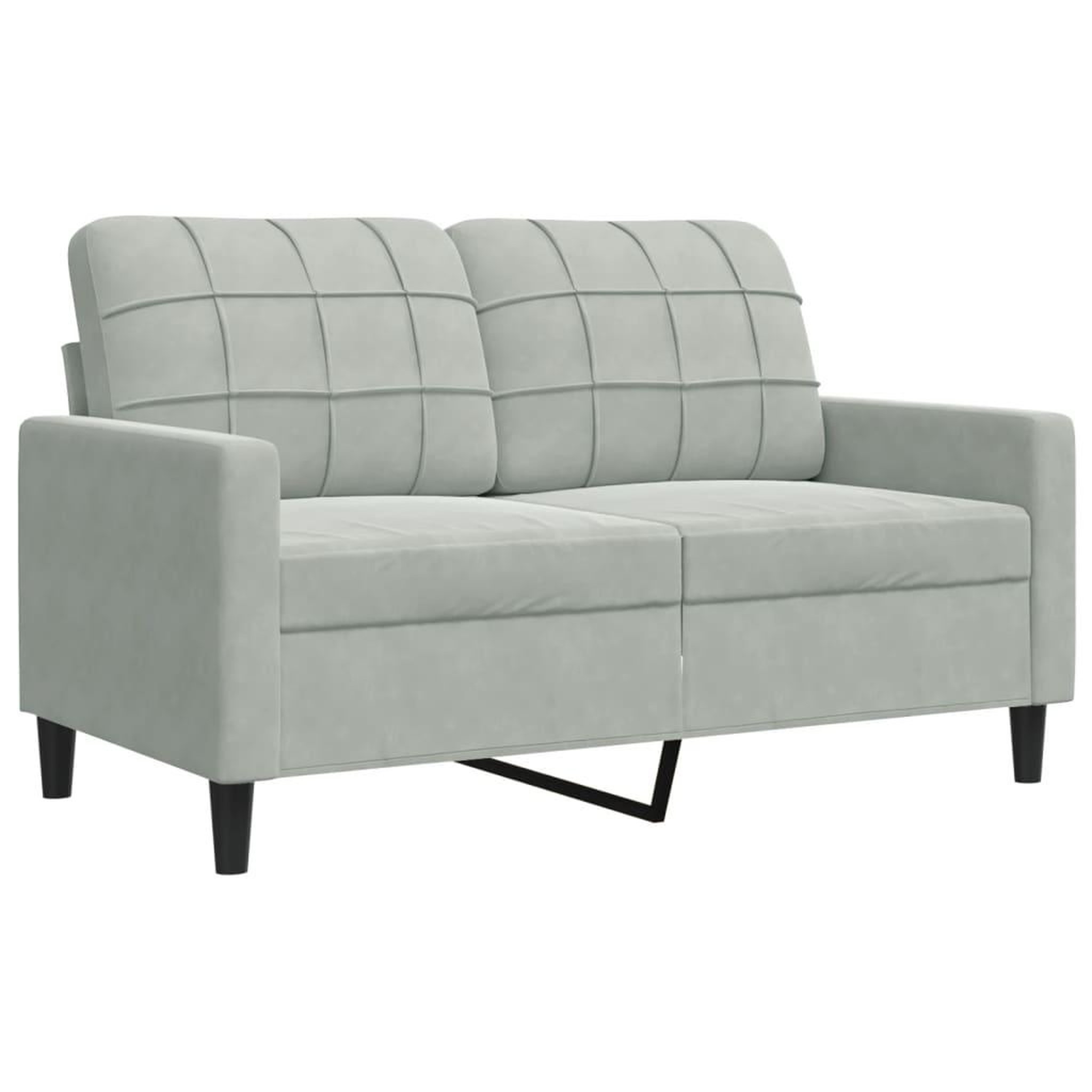 Voir la diapositive 4 : VIDAXL Ensemble de canapes 2 pcs avec coussins Gris clair Velours