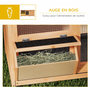 Voir la diapositive 6 : PAWHUT Clapier sur pieds - cage à lapin - 2 plateaux coulissants à excrément, 2 portes verrouillables, toit bitumé ouvrant, râtelier à foin - bois sapin pré-huilé
