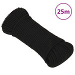 VIDAXL Corde de travail Noir 5 mm 25 m Polyester