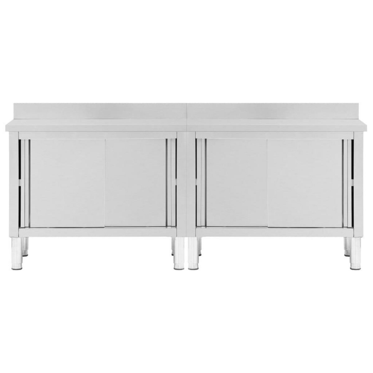 VIDAXL Tables avec portes coulissantes 2 pcs 240x50x(95-97) cm Inox