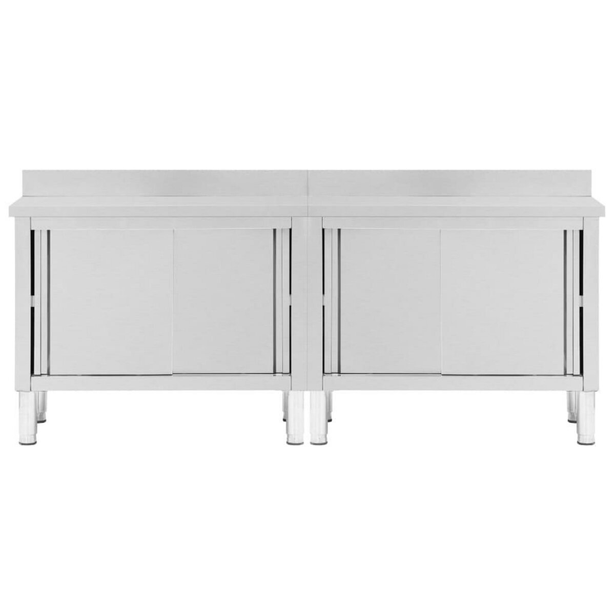 VIDAXL Tables avec portes coulissantes 2 pcs 240x50x(95-97) cm Inox