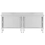 Voir la diapositive 4 : VIDAXL Tables avec portes coulissantes 2 pcs 240x50x(95-97) cm Inox