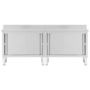 Voir la diapositive 4 : VIDAXL Tables avec portes coulissantes 2 pcs 240x50x(95-97) cm Inox