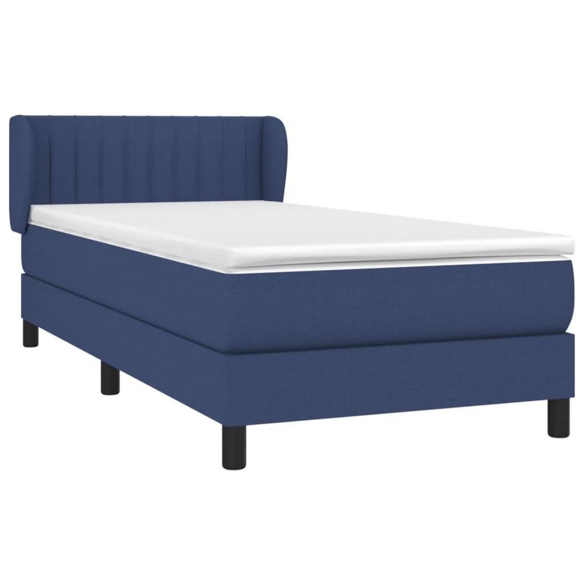 VIDAXL Sommier a lattes de lit avec matelas Bleu 80x200 cm Tissu