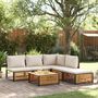 Voir la diapositive 1 : VIDAXL Salon de jardin avec coussins 6 pcs bois d'acacia solide