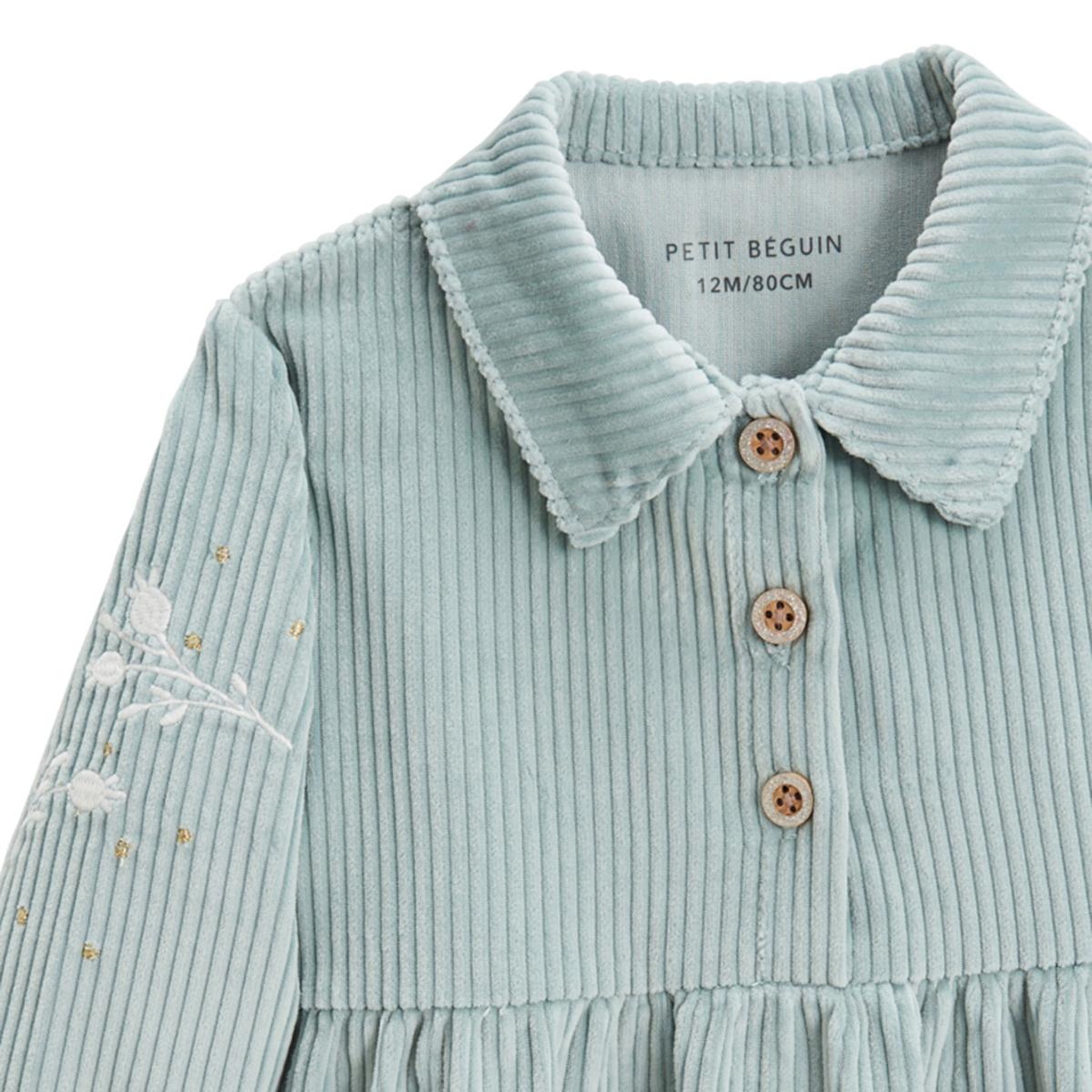 Voir la diapositive 3 : Petit Béguin Robe bébé en velours côtelé alma