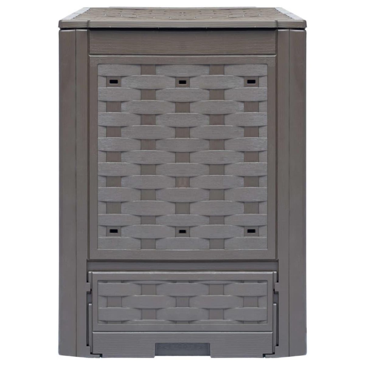 VIDAXL Composteur de jardin Marron 60x60x83 cm 300 L Plastique rotin