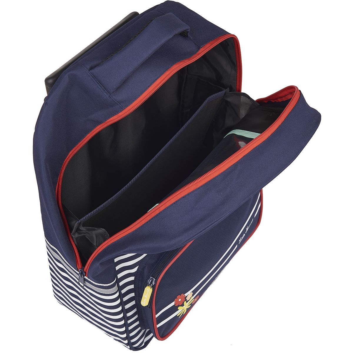 little marcel Sac à dos à roulettes bleu avec rayures blanches