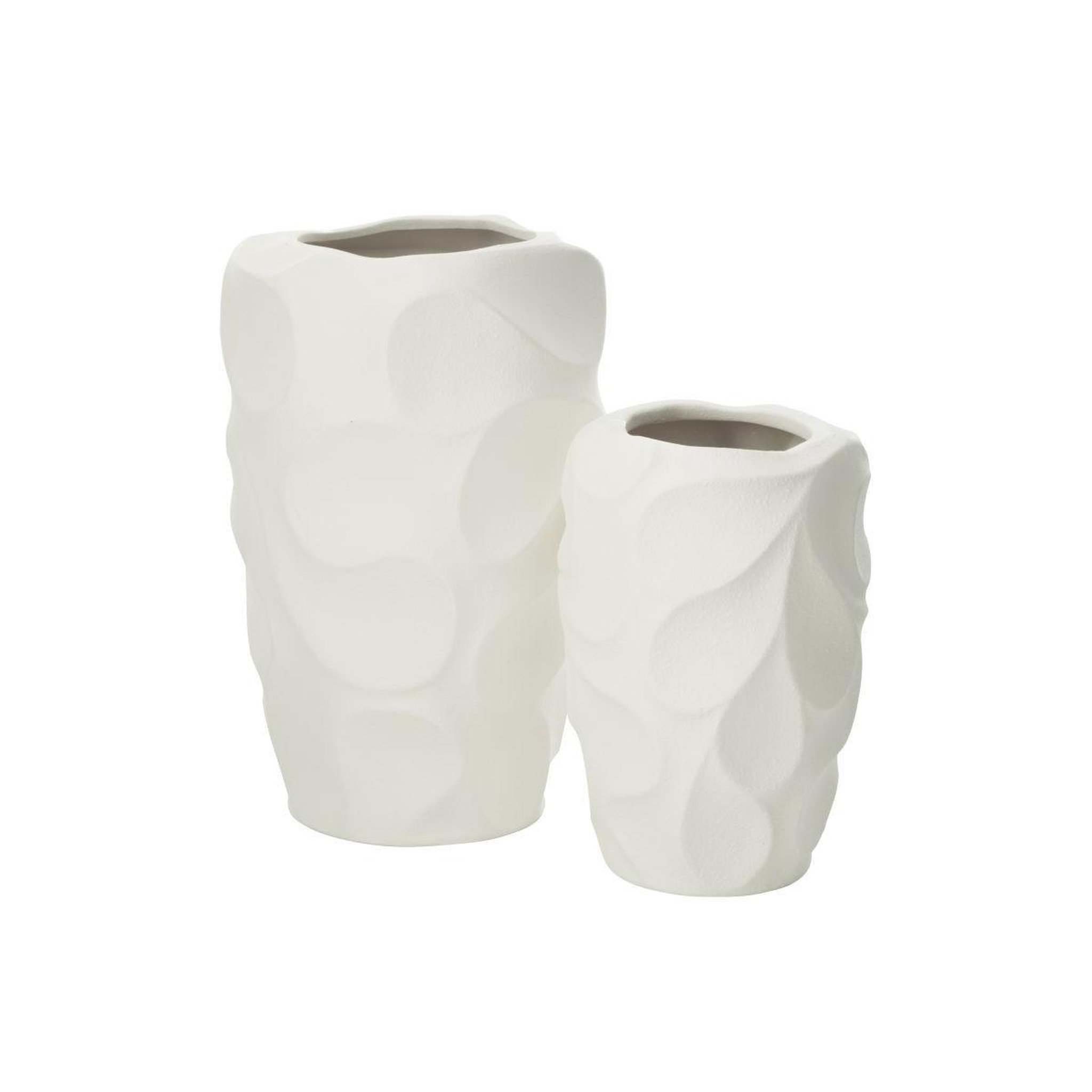 Voir la diapositive 2 : J-LINE Vase design en argile  mirena  43cm blanc