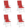Voir la diapositive 4 : VIDAXL Coussins de chaise de jardin dossier haut lot de 4 rouge tissu