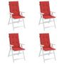 Voir la diapositive 4 : VIDAXL Coussins de chaise de jardin dossier haut lot de 4 rouge tissu