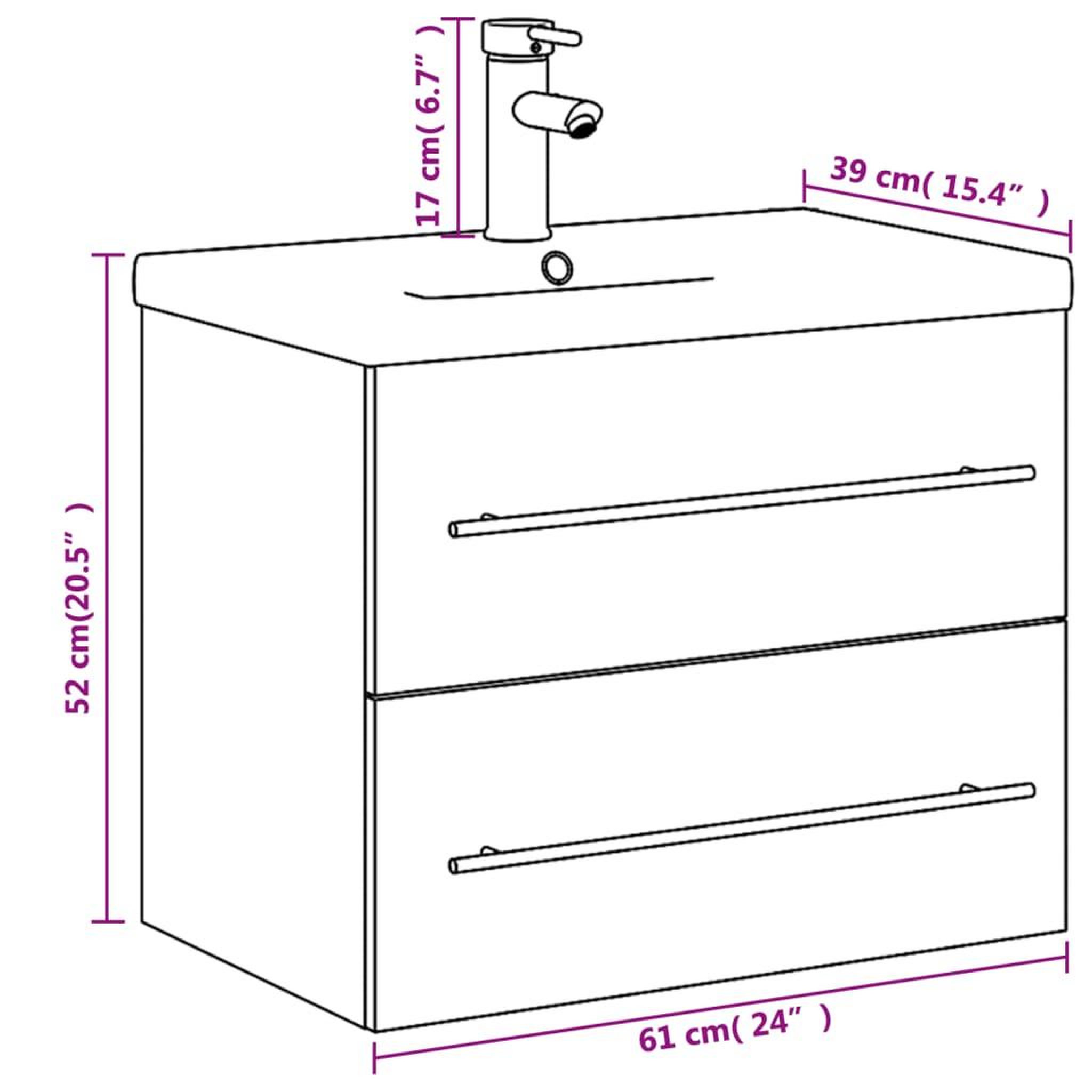 Voir la diapositive 6 : VIDAXL Armoire lavabo de salle de bain avec bassin integre blanc