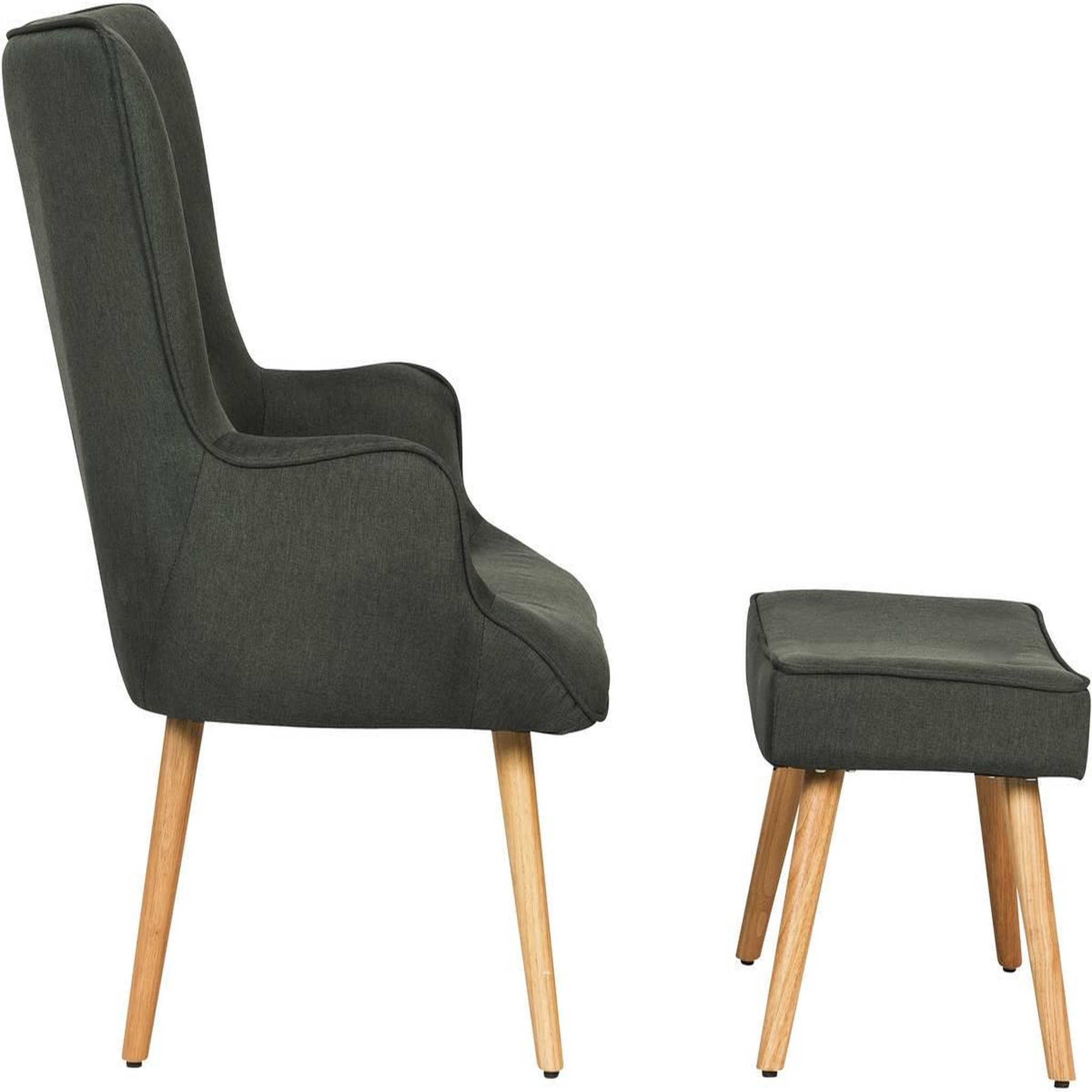 Voir la diapositive 4 : Habitat et Jardin Fauteuil style scandinave tissu  odense  - 1 place - gris foncé
